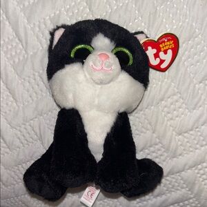 TY Beanie Boos Ava 6” Plush Black & White Cat NWT